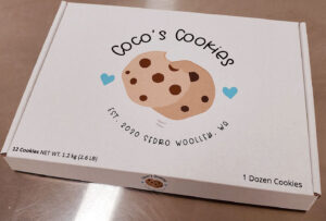 Coco's Cookies flat box (closed)