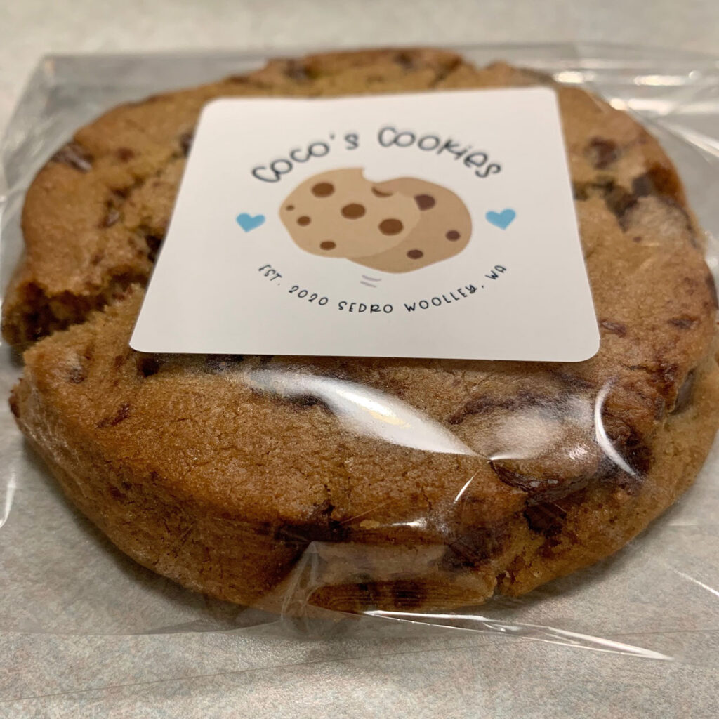 A single Coco's Cookie in a wrapper